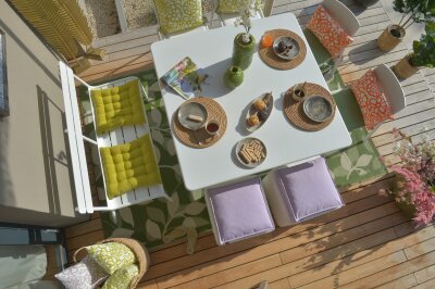 H.O.C.K. Classic Uni Outdoor Sitzkissen CLOU 40x40x5cm – Lila Flieder