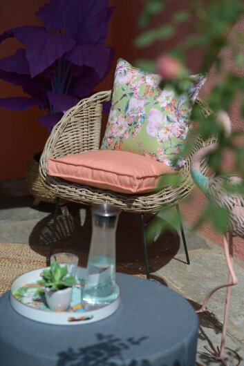 H.O.C.K. Classic Uni Outdoor Sitzkissen CLOU 40x40x5cm salmon  C103