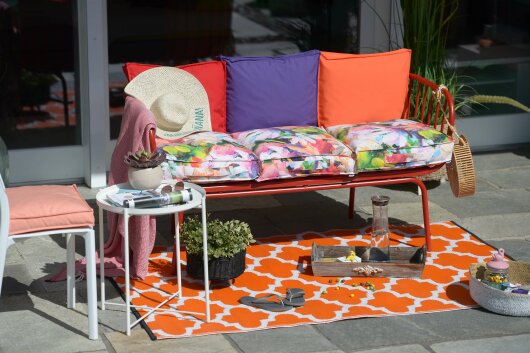 H.O.C.K. Classic Uni Outdoor Sitzkissen CLOU 40x40x5cm salmon  C103