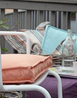 H.O.C.K. Classic Uni Outdoor Sitzkissen CLOU 40x40x5cm salmon C103