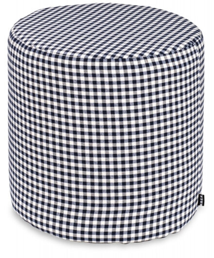 H.O.C.K. Karo Mix Hocker rund Pouf ø45x45cm Gouble blau