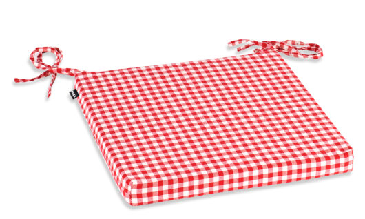 H.O.C.K. Karo Mix Stuhlkissen NORM 40x40x4cm mit Bändern Gouble rot col 15