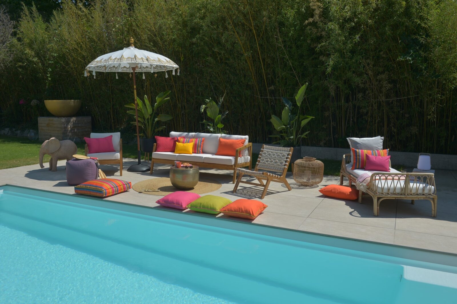 H.O.C.K. Yucatan Outdoor Sitzkissen CLOU 50x50x5cm orange