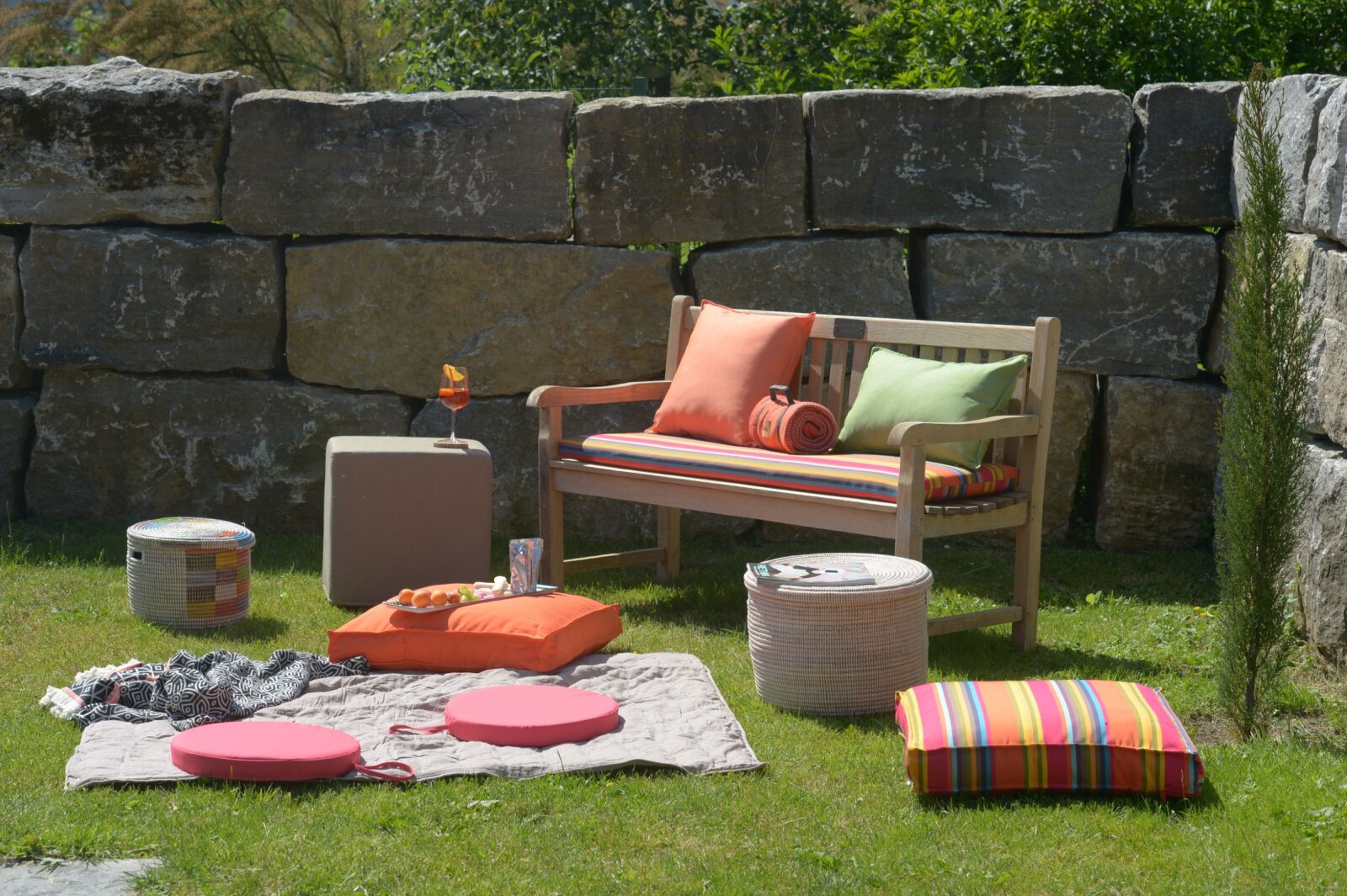 H.O.C.K. Yucatan Outdoor Sitzkissen CLOU 50x50x5cm orange