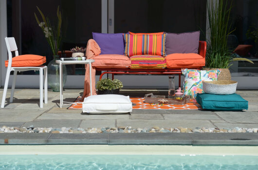 H.O.C.K. Yucatan Outdoor Sitzkissen CLOU 40x40x5cm orange