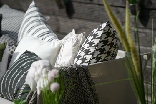 H.O.C.K. Pictave black big Outdoor Kissen mit Keder 50x50cm
