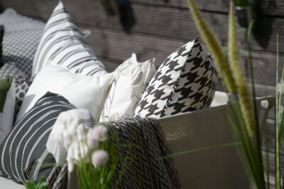 H.O.C.K. Pictave black big Outdoor Kissen mit Keder 50x50cm
