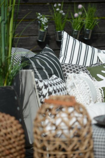 H.O.C.K. Pictave black big Outdoor Kissen mit Keder 50x30cm