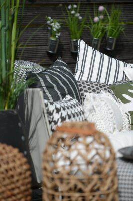 H.O.C.K. Pictave black big Outdoor Kissen mit Keder 50x30cm