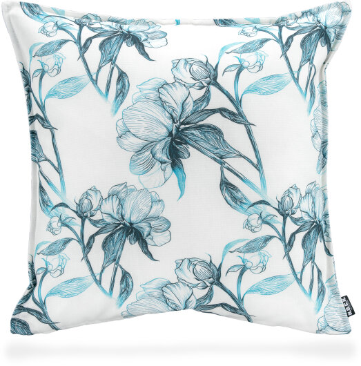 H.O.C.K. Fleur de aqua Outdoor Kissen mit Biese 50x50cm türkis