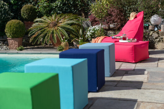 H.O.C.K. Miami Outdoor Cube/ Sitzwürfel 45x45x45cm türkis