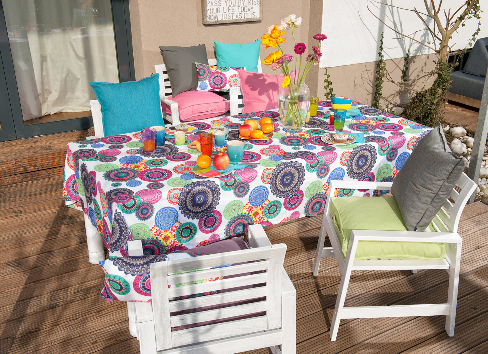 H.O.C.K. Caribe Outdoor Kissen 70x70cm weiß