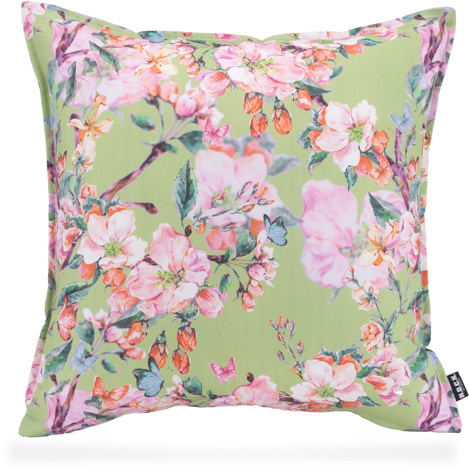 H.O.C.K. Shabby Outdoor Kissen green floral 50x50cm hockdichhin.de