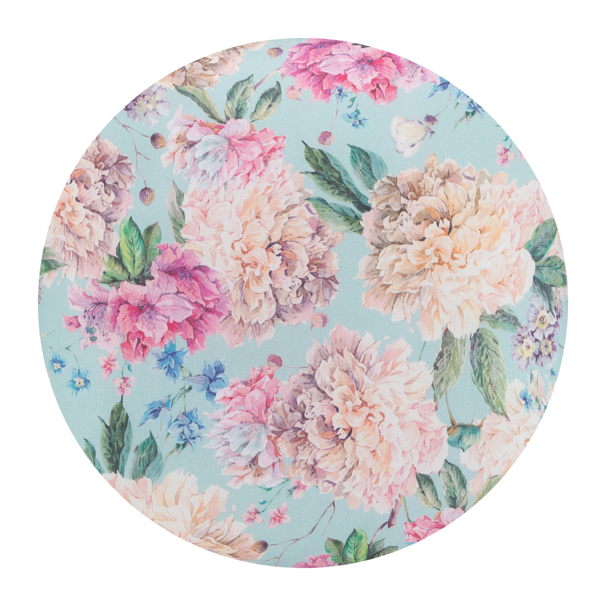 H.O.C.K. Stoff Meterware Outdoor Shabby baby blue floral