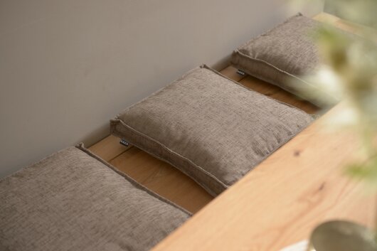 H.O.C.K. Addicted Sitzkissen mit Biese 40x40x5cm taupe col. 04
