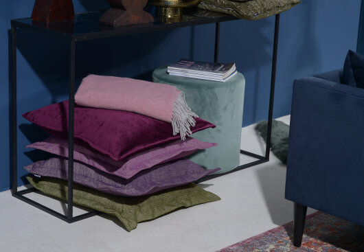 H.O.C.K. Bizantina Kissen 60x60cm mit Wulst aubergine - lila col. 10
