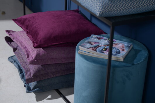H.O.C.K. Bizantina Kissen 60x60cm mit Wulst aubergine - lila col. 10