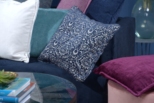 H.O.C.K. Bizantina Kissen 60x60cm mit Wulst aubergine - lila col. 10