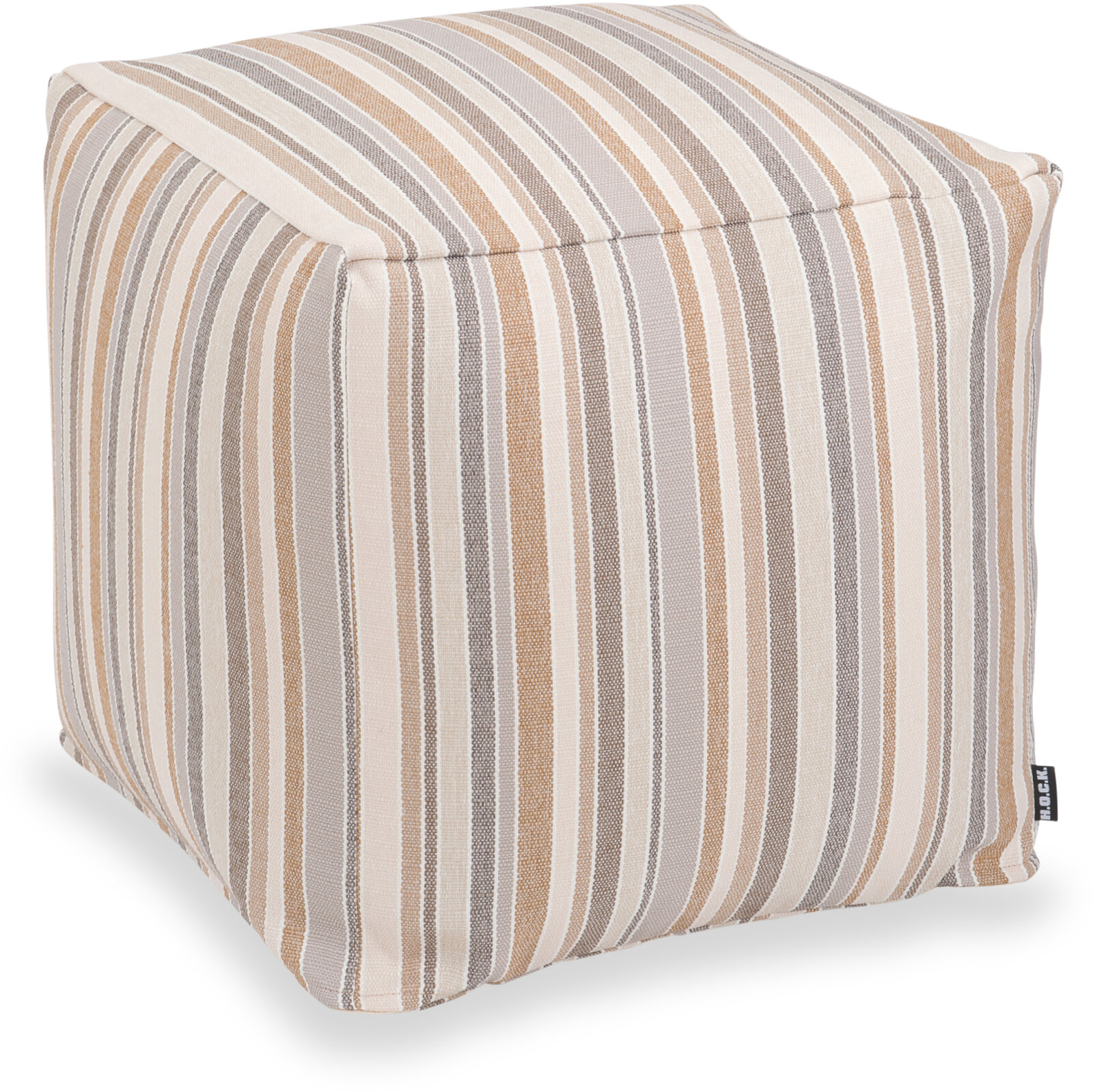 H.O.C.K. Inca Bean Cube Pouf 40x40x40cm Streifen natur col. 14