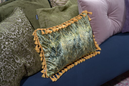 H.O.C.K. Mohogany Sofakissen mit Keder 60x40cm olive col. 90