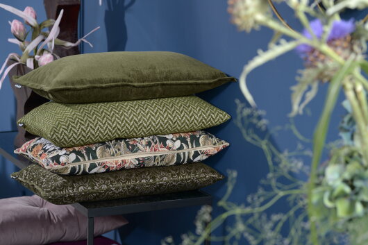 H.O.C.K. Mohogany Sofakissen mit Keder 60x40cm olive col. 90