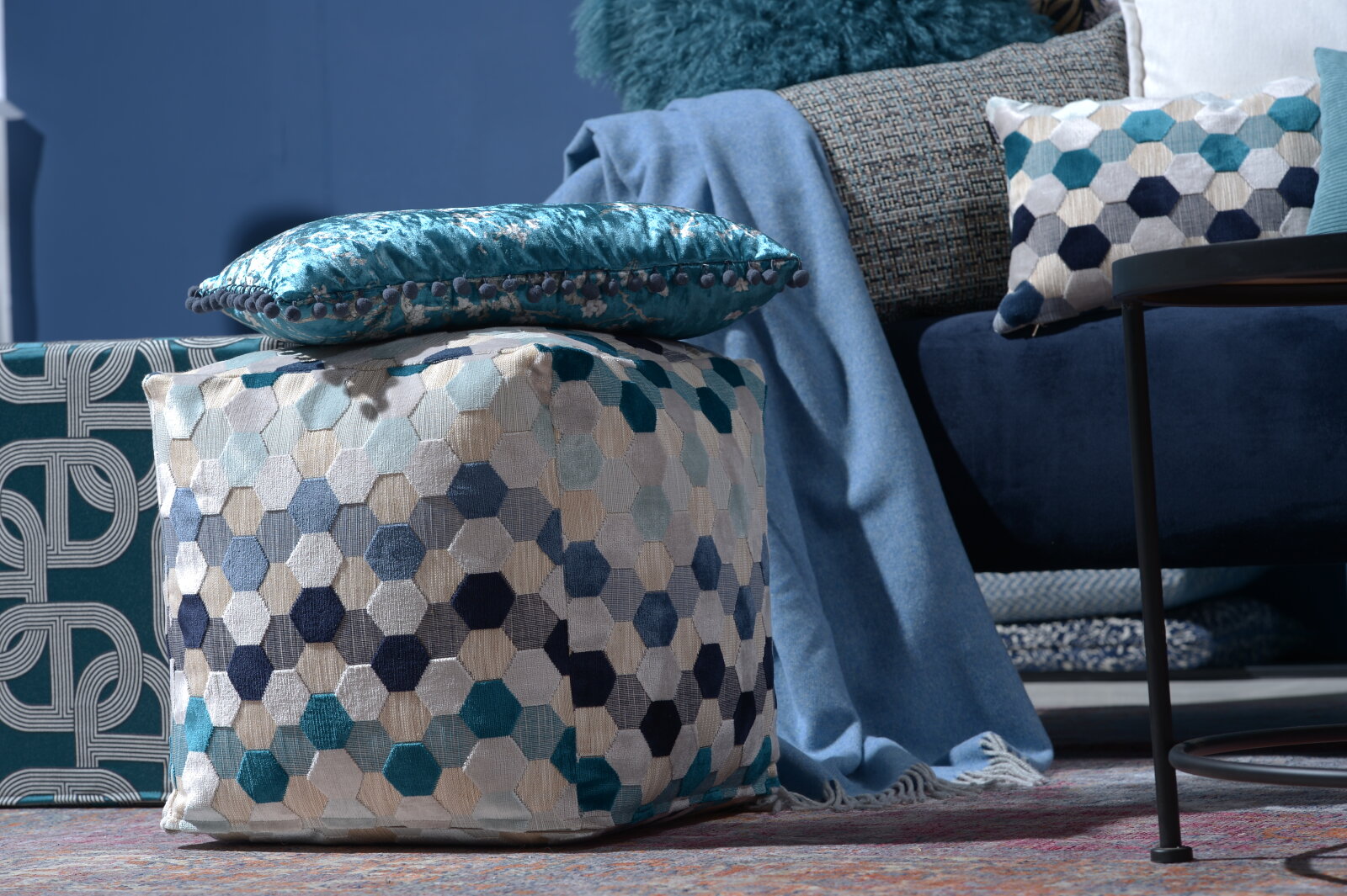 H.O.C.K. Blue Moon Wendekissen 50x50cm dots blue col. 538