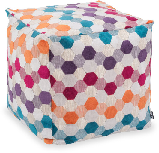 H.O.C.K. Red Moon Bean Cube Pouf 40x40x40cm dots red col. 539