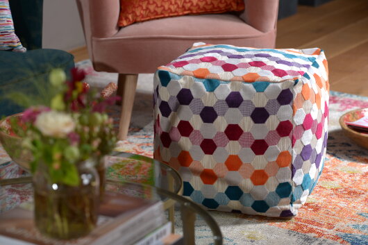 H.O.C.K. Red Moon Bean Cube Pouf 40x40x40cm dots red col. 539