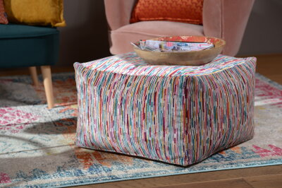 H.O.C.K. Swirly Line Bean Cube Pouf 55x55x35cm col. 540