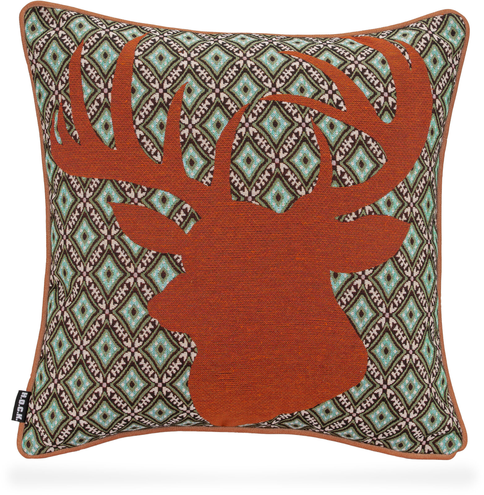 H.O.C.K. Harry Hirsch Wendekissen mit Keder 45x45cm terra braun col. 05