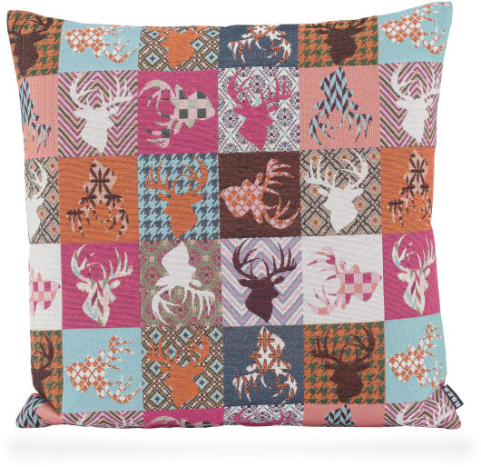 H.O.C.K. Harry Hirsch Tegan Patch Dekokissen 50x50cm rot col. 05