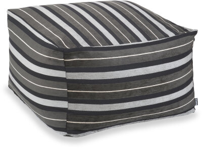 H.O.C.K. Darwini Bean Cube Pouf 55x55x35cm Streifen black...