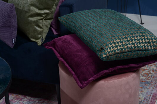 H.O.C.K. Bizantina Kissen 60x40cm mit Wulst aubergine - lila col. 10
