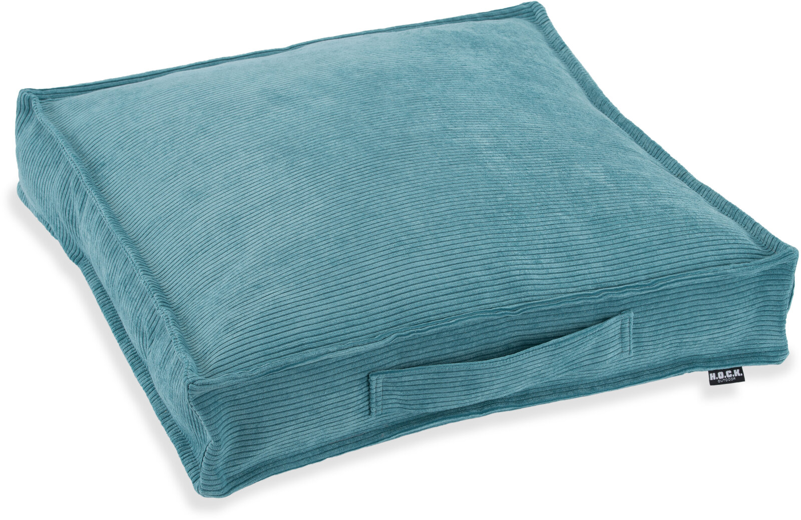 H.O.C.K. Cord Wave Matratzenkissen 50x50x10cm teal - türkis col. 37