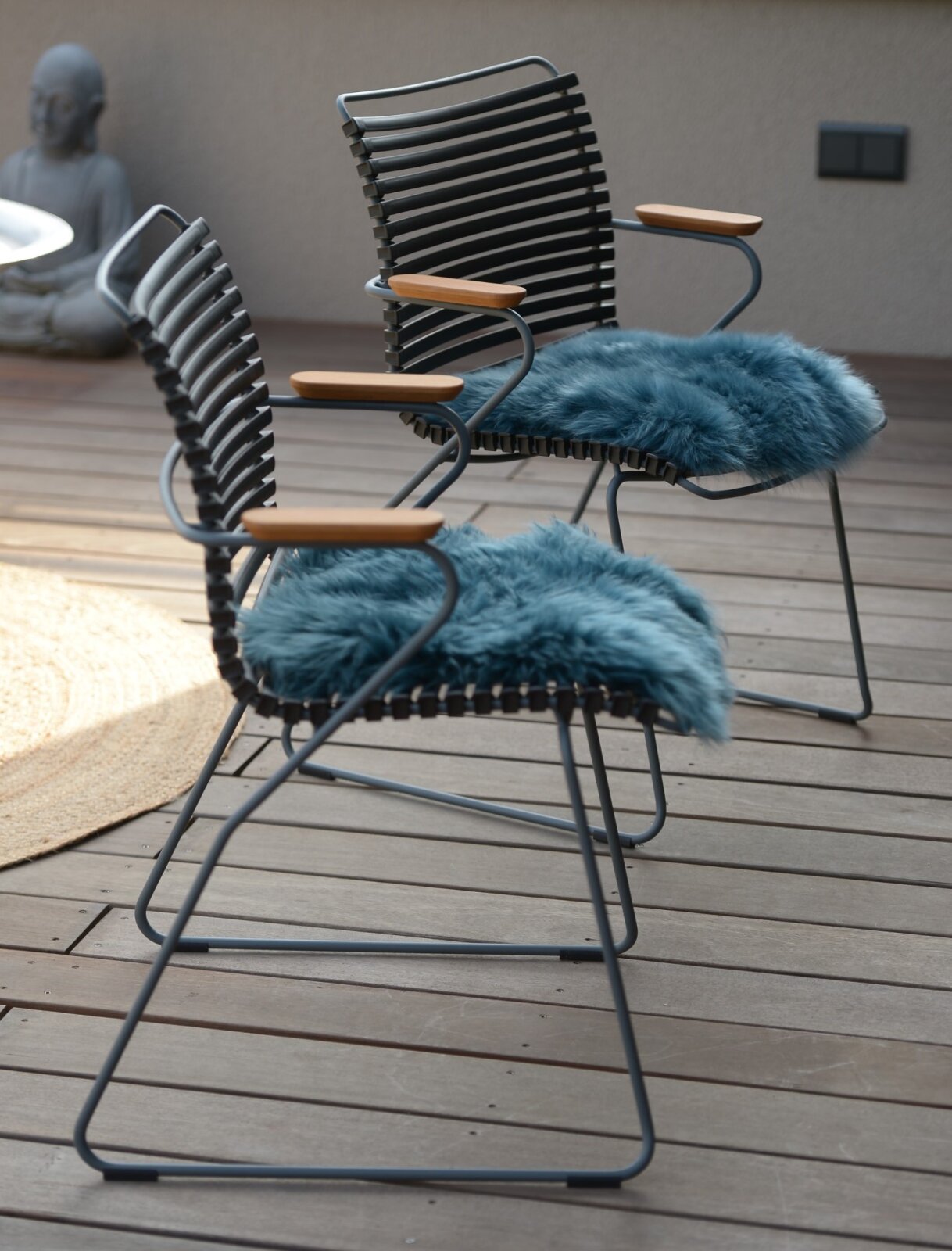 H.O.C.K. Fell-Sitzauflage rund Ø34cm jeansblau col. 42