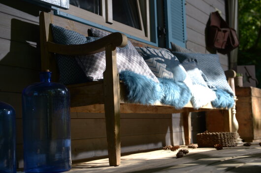 H.O.C.K. Fell-Sitzauflage rund Ø34cm petrol col. 41