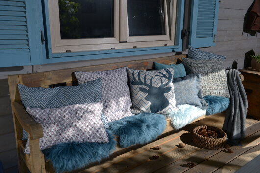 H.O.C.K. Fell-Sitzauflage eckig 35x35cm  petrol col. 41