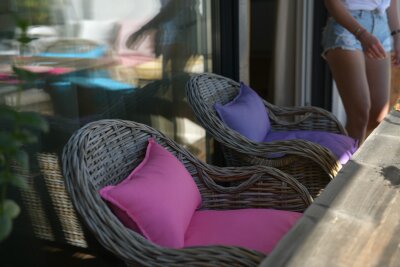 H.O.C.K. Caribe Outdoor Sitzkissen CLOU 40x40x5cm pink...