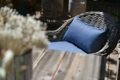 H.O.C.K. Caribe Outdoor Sitzkissen CLOU 40x40x5cm blau...
