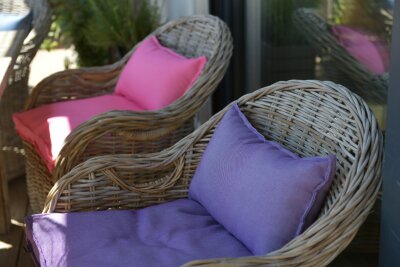 H.O.C.K. Caribe Outdoor Sitzkissen CLOU 40x40x5cm lila...