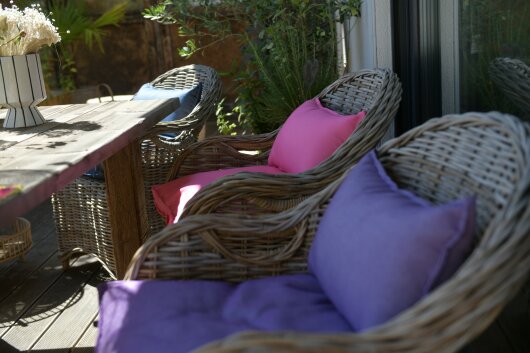 H.O.C.K. Caribe Outdoor Sitzkissen CLOU 50x50x5cm pink fuchsia col. 01