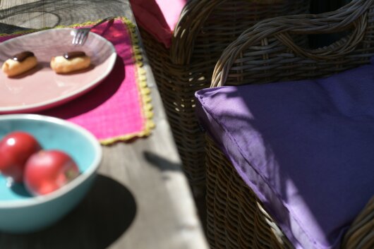 H.O.C.K. Caribe Outdoor Sitzkissen CLOU 50x50x5cm lila ultraviolet pomelo col. 01