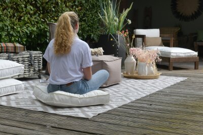 H.O.C.K. Caribe Outdoor Sitzkissen Palettenkissen Bodenkissen BODO 60x60x10cm anthrazit nergro col. 01