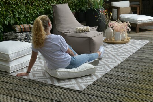 H.O.C.K. Caribe Outdoor Sitzkissen Palettenkissen Bodenkissen BODO 60x60x10cm taupe-tabacco col. 01