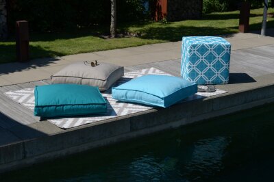 H.O.C.K. Caribe Outdoor Sitzkissen Palettenkissen Bodenkissen BODO 60x60x10cm blau marino col. 01