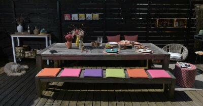H.O.C.K. Caribe Outdoor Sitzkissen MINNI 40x40x2cm lila...