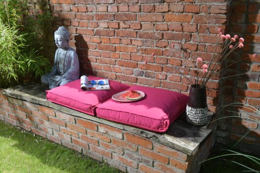 H.O.C.K. Classic Uni Outdoor Sitzkissen Palettenkissen Bodenkissen BODO 60x60x10cm Pink