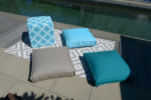 H.O.C.K. Classic Uni Outdoor Sitzkissen Palettenkissen Bodenkissen BODO 60x60x10cm gelb col. 03