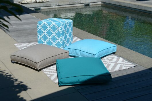 H.O.C.K. Classic Uni Outdoor Sitzkissen Palettenkissen Bodenkissen BODO 60x60x10cm manzana aqua col. 109