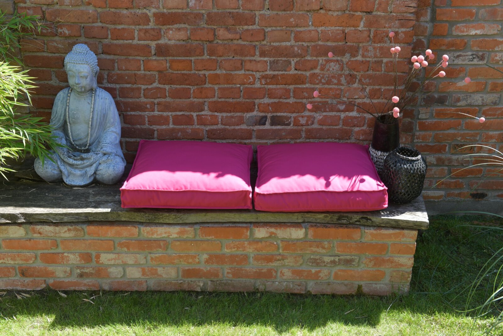 H.O.C.K. Classic Uni Outdoor Sitzkissen Palettenkissen Bodenkissen BODO 60x60x10cm himbeer raspberry C57